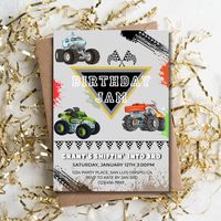 Monster Jam Theme Kids Birthday Invitation, Birthday Jam, Monster Truck Birthday Invite, Three Variations of Trucks Available, Fully Editable and Customizable Invite Template   🎉 Welcome to the ultimate Monster Jam celebration with our "Birthday Jam" Digital Invitation! 🎉  Rev up the excitement for your little one's special day with our Monster Jam Theme Kids Birthday Invitation! This thrilling and customizable digital download is perfect for all monster truck enthusiasts, featuring the iconic Megalodon Monster Truck front and center.  🚗 Monster Truck Madness: Bring the power and excitement of Monster Jam to life with our dynamic and eye-catching design. The bold colors and energetic graphics set the stage for an epic birthday celebration that your guests won't want to miss!  🎈 Fully E