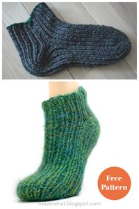 Simple 2-Needle Slipper Socks Free Knitting Pattern