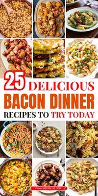 Bacon isn’t just for breakfast – it can elevate any dinner with its savory, smoky flavor. These 25+ bacon dinner recipes feature creative ways to incorporate bacon into your meals, from comforting pastas to hearty casseroles, all guaranteed to bring extra deliciousness to your evening.