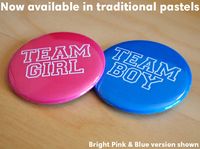 60 Gender Reveal Party Favors Team Boy Team Girl 2.25 inch pinback button pin badges