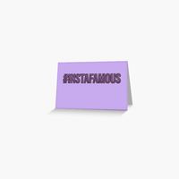 #instafamous purple hashtag design glitter lettering greeting card in lavender colors. Great social media gifts for #instagram lovers and influencer. Funny, cool and cute, trendy and girly internet style accessories and home decor.