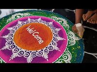 Big Rangoli design 💞 Sanskar Bharti Rangoli design ♥️ - YouTube