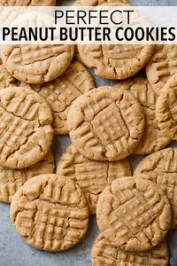 Peanut Butter Cookies - this is my go-to peanut butter cookie recipe, they turn out perfect every time! Soft and deliciously peanut buttery! #peanutbutter #cookies #dessert #recipe