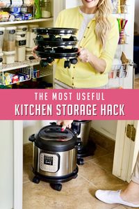 Pulling a small appliance out of my cluttered cupboards used to be a huge pain, but this brilliant hack made it SO much easier!