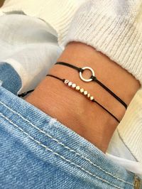 Circle Design Bracelet Set 2pcs