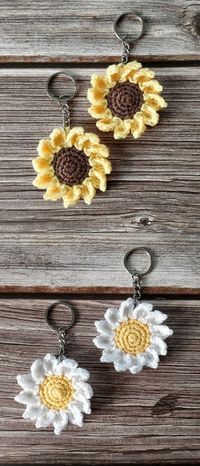 Crochet Flower Keychain