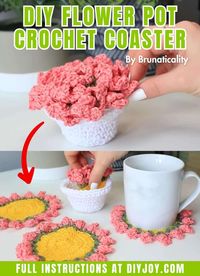 DIY Flower Pot Crochet Coaster