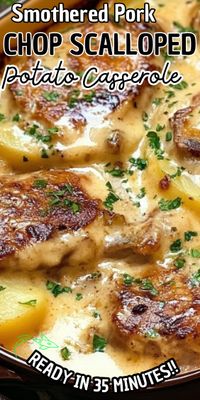 Easy Smothered Pork Chop Scalloped Potato Casserole