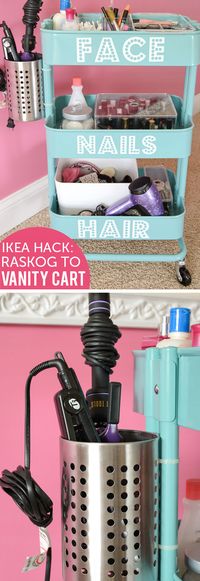 Ikea Vanity Cart | Easy Storage Ideas for Bedrooms Closets | DIY Organization Ideas for Bedrooms Teens