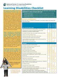 Extensive Checklist from the National Center for Learning Disabilities (www.ncld.org)