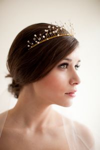 Tiara, Bridal Crown, Wired Crystal and Pearl Crown, Wedding Tiara