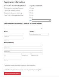 Example of a registration form