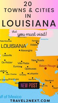 Louisiana is home to so many amazing towns and cities! From the vibrant streets of New Orleans to the charming atmosphere of Lafayette, there's something for everyone. Don't forget about Baton Rouge, Shreveport, and Lake Charles!