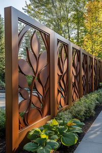 Wooden fence geometric pattern. Discover creative wooden fence ideas that will transform your yard into a standout space.