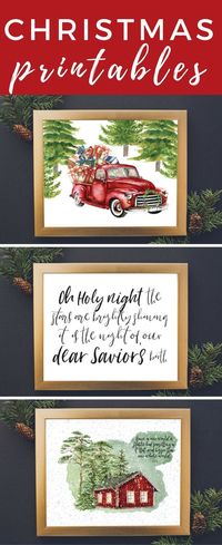 These watercolor Christmas printables are stunning! Such a great way to add affordable Christmas decor to your home.