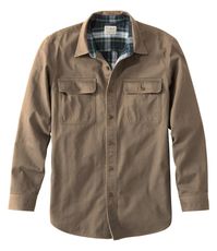 Warmth, durability and stain-resistance – this flannel-lined shirt has it all. Traditional Fit: Relaxed through the chest, sleeve and waist. Soft, warm 4. 3 oz. cotton flannel lining. Prewashed for well-worn softness and a broken-in feel. 100% cotton shell resists water, wind, oil and stains. Machine wash and dry. Sturdy triple-needle stitching. Shirttail hem. Button-flap pockets. Imported. | Men's Flannel-Lined Hurricane Shirt, Flannel Cotton