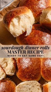 Get ready to impress your family and friends with these delicious sourdough dinner rolls that can be ready the same day! It’s as simple as starting by 9 AM, and you'll have fresh, fluffy rolls right out of the oven by dinner time. #sourdough #dinner #rolls