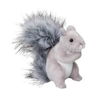 Shasta the Gray Squirrel stuffed animal is a feisty little critter who’s always on the lookout for his next meal. Who knows, maybe it’ll be your bird feeder he chooses to raid next! Crafted with light gray plush fur and stuffed with quality polyester fill, Shasta’s body is sleek and soft. His bushy tail features long pile faux fur with realistic black tips. His sits upright in an alert pose as if listening for possible predators. Was that a hawk or maybe a coyote off in the distance? His tiny ea