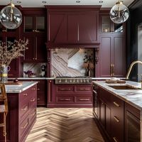 10+ Sophisticated Painting Kitchen Cabinets Ideas with Burgundy and Cream • 333+ Inspiring Lifestyle Ideas