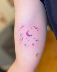 25 Moon and Stars Tattoos That Are Out of This World | Moon and stars tattoos are extremely popular. Check out some of the best design ideas. Lifestyle