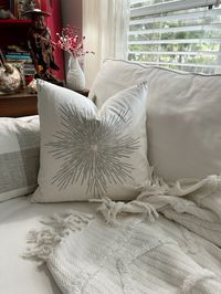 Add a touch of elegance and sparkle to your home with these stunning silver and soft white pillow covers! Perfect for holiday decorating or as a subtle shimmer all year long, these covers bring a cozy, luxurious vibe to any room. Ideal for living rooms, bedrooms, and cozy corners!” #sparkle #christmas #silver 