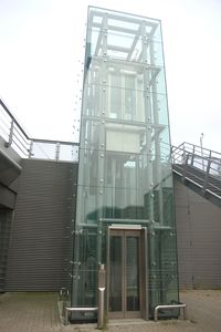 A glass elevator | ... just outside the musical underpass | Jason Buckner | Flickr