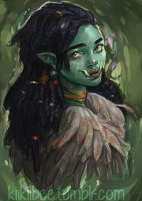 another PoE-styled portrait commission: audzillatron’s half-orc druid, Faya.