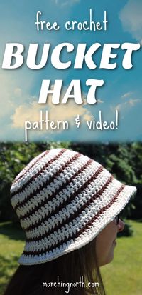 Easy Striped Crochet Bucket Hat (Free Pattern & Video!)