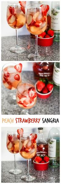 Peach Strawberry Sangria - Perfect summer drink!