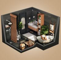 #thesims4 #thesims #simscc #bathroom #bathroomideas #interior #modernbathroom #moderninterior #modern #isometricroom #isometric