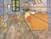 'Bedroom in arles' by Vincent van Gogh - identifying perspective lines