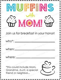 Muffins with MomTeacher PTA Mother's Day by PartyTimeDesign