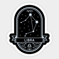 Beautiful badge with Libra zodiac constellation -- Choose from our vast selection of stickers to match with your favorite design to make the perfect customized sticker/decal. Perfect to put on water bottles, laptops, hard hats, and car windows. Everything from favorite TV show stickers to funny stickers. For men, women, boys, and girls.