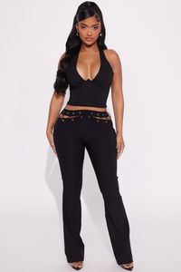 Available In Black. Flare Pant High Rise Back Zip Closure Cut Out Detail Grommet Detail Lace Up Detail 32" Inseam Shell: 76% Rayon 20% Nylon 4% Spandex Imported | Up To No Good Flare Pant in Black size XS by Fashion Nova