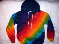 Warm, cozy, and brilliant diagonal rainbow hoodie! Your rainbow will be dyed on a Hanes Ultimate Heavyweight 9.7 oz. 90% cotton hoodie your choice of size -- Small through 3X. Hoodie specifics: Dyed on a unisex Hanes 90/10 percent cotton hoodie with a double-thick hood and kangaroo pocket. All hoodies are preshrunk and colorfast. Washing and care instructions will be included with purchase.