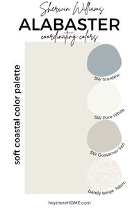 What colors look good with Sherwin Williams Alabaster? See examples of color palettes in real life homes!