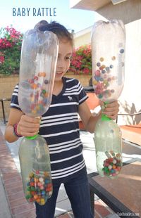 Get crafty, and try a MINUTE TO WIN IT themed party for kids, lots of activity ideas like the baby rattle game. #ad