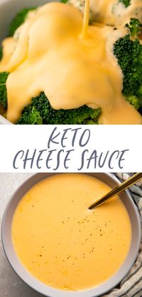 Keto cheese sauce is super easy to make and positively delicious! Perfect for dipping or for smothering broccoli, cauliflower, or other veggies, you'll make this recipe over and over when you're on a keto or low carb diet.