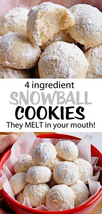 If you make just one holiday or Christmas cookie this year, these soft homemade snowball cookies are absolutely the recipe to try! #cookies #snowball #cookierecipes #Christmas #Christmascookies #snowballs #snowballcookies #holidaycookies #holidayrecipes #Christmasrecipes #vegan #vegancookies