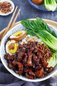 Lu Rou Fan (Taiwanese Pork Rice Bowl, 卤肉饭) - Red House Spice