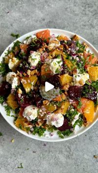 Caitlin Latessa-Greene on Instagram: "CITRUS, KALE & BEET SALAD WITH CREAMY GOAT CHEESE WHIP! If you need the perfect winter salad—this is itttt • For the beets: 4 medium beets, trimmed Olive oil Salt • For the goat cheese: 4 oz goat cheese 3 tbsp Greek yogurt • For the kale: 2 cups minced kale Olive oil Lemon juice Salt Pepper • For the salad: 2 oranges (I used one regular and one Cara-Cara) Kale (from above) Beets (from above) Goat cheese cream (from above) 1/4 cup minced red onion 1/3 cup chopped walnuts Honey, optional Fresh chopped parsley, optional Tahini, optional • 1️⃣Preheat the oven to 400.2️⃣Add each beet to a piece of parchment paper, drizzle with olive oil and season with salt. Wrap each beet like a lollipop and place them on a sheet pan for 1 hour, or until tender. 3️⃣Whi