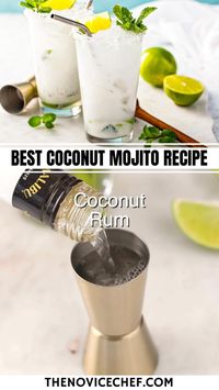 This creamy and refreshing coconut mojito with fresh mint is the tropical 5-minute cocktail you'll be sipping on all summer!