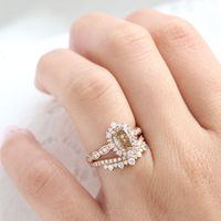 Natural Champagne Diamond Ring Rose Gold Halo Diamond Oval Ring | La More Design