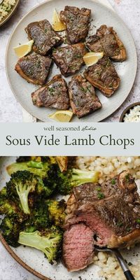 These sous vide lamb chops are so tender and juicy, you'll never want to cook them any other way! Use the sous vide cooking method to achieve perfectly cooked proteins every single time! GF #wellseasonedstudio #sousvide #lambchops #sousvidelamb #lambloinchops