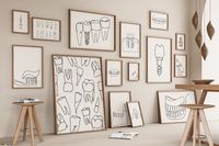 "Dentist Gallery Set of 15 Drawing, Dental Office Decoration, Minimalist Line Art Print, Toothbrush Poster, Clinic Draw Digital File, Tooth *This is a DIGITAL DOWNLOAD. Your order will include 1 zip file with 15 maps in it. with 5 high-resolution files (300 DPI, pixels per inch) in the sizes listed below. Link to 6 Minimalist Dentist Wall Gallery Prints-  https://namiby.etsy.com/listing/1590334160  This purchase is for PERSONAL USE ONLY, commercial use is prohibited  🖌️File 1 (2:3 Ratio) for pr