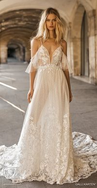 Gali Karten 2019 Wedding Dresses - Paris Bridal Collection | Off the shoulder lace boho ball gown wedding dress with corset bodice | A-line Cold shoulder sleeve bridal gown with sweetheart neckline | Bohemian princess wedding gown #weddingdress #weddingdresses #bridalgown #bridal #bridalgowns #weddinggown #bridetobe #weddings #bride #weddinginspiration #dreamdress #fashionista #weddingideas #bridalcollection #bridaldress #fashion #bellethemagazine #ido #dres