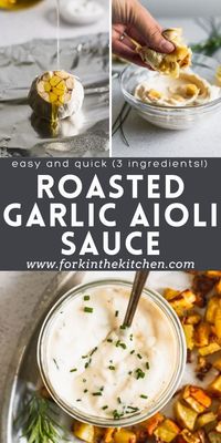 This creamy roasted garlic aioli recipe is bright, tangy, and you won't be able to stop dipping it! It combines lemon juice, mayonnaise, a roasted garlic bulb, and a drizzle of olive oil. That’s it— it is as simple and satisfying as can be. Ready in just 25 minutes!