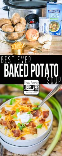 Crock Pot Loaded Baked Potato Soup · Easy Family Recipes