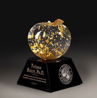 We are proud to present a stunning crystal apple award for our client, El Pomar Foundation. This unique piece features gold flakes and a refined gold leaf, set on a striking black optic crystal base with sandblast etching and color-fill. Celebrate excellence with this exquisite award!
—
#GlassicalDesigns #AwardsShowcase #ExcellenceRecognized #CorporateRecognition #GoldFlakeAward #Achievement