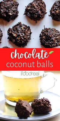 Chocolate Coconut Balls are easy, decadent and made in one bowl. Minimal ingredients such as coconut flakes, cocoa powder, maple syrup and oats are combined together for bite size healthy chocolate snacks that are dairy free and can be made gluten-free. No bake chocolate balls will be your new favorite guilt free treat!